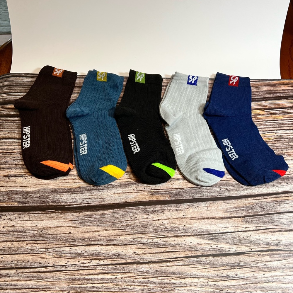 Set of 5‎ Pairs of Unisex Hipster Cotton Socks NEW